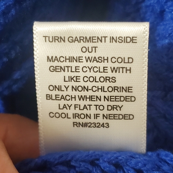 New York & Company Chunky Ribbed Sweater Blue Medium Cable Knit - Picture 7 of 9